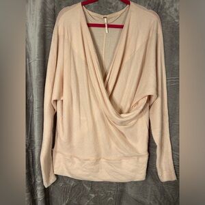 Free People Light Pink Drape Cross Front Sweater Women’s size Small